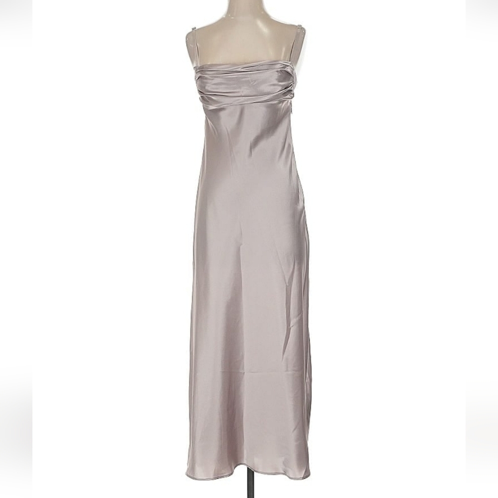Zara * Satin Cut Out Slip Midi Dress Size M - Picture 14 of 15